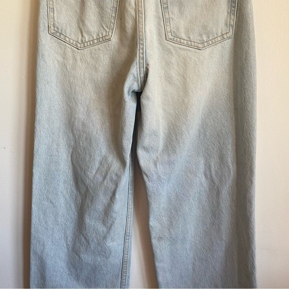 Zara High-Rise Distressed Baggy Wide Leg Denim Jeans • Light Wash • size US 2 - Picture 7 of 11